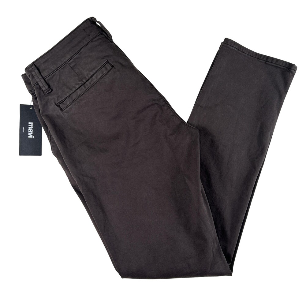 Mavi Pants Mens 31x32 Brown Johnny Slim Chino After Dark Twill Stretch Casual